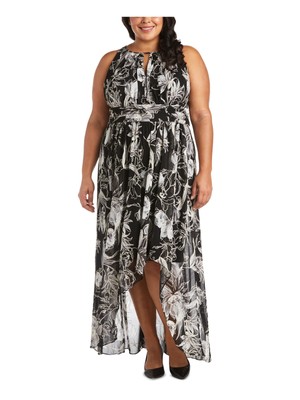 

R-M RICHARDS Женское вечернее макси-платье макси без рукавов на молнии с замочной скважиной плюс плюс, Черный