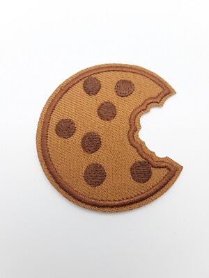 Chocolate Chip Cookie Patch - One Bite - Embroidered - Iron On - Free Shipping