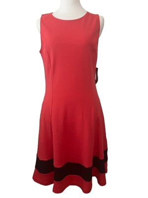 NY&CO NWT Coral Tank ALine Dress With Pockets 100% Cotton Size Medium