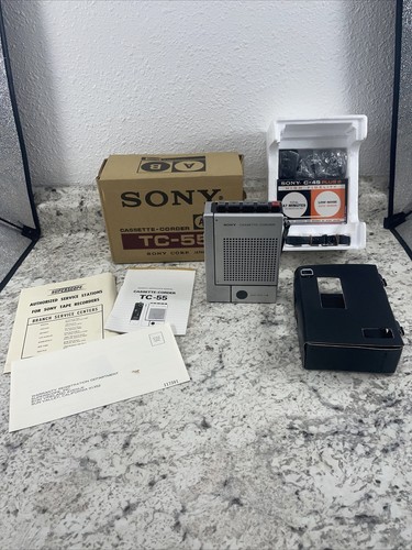 Vintage Sony TC 55 Tape Portable Metal Cassette Recorder w/ 