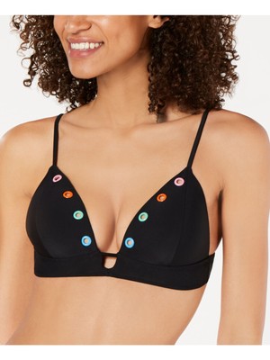 

HULA HONEY Женский черный эластичный купальник пуш-ап с люверсами и вырезом, топ