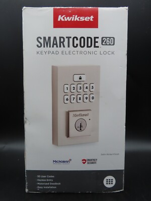 Kwikset SmartCode 260 Keypad Electronic Lock, Satin Nickel (51542-001)