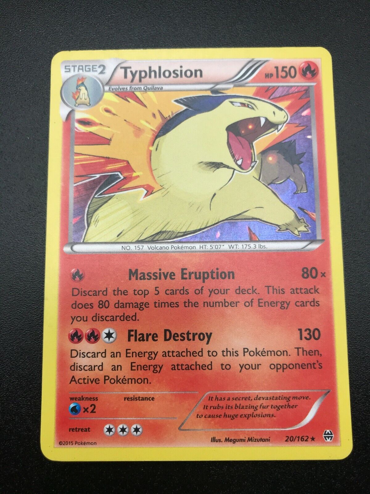 Typhlosion HOLO RARE 20/162 XY Breakthrough Pokemon 2015 NM Typhlosion HOLO RARE 20/162 XY Breakthrough Pokemon 2015 NM