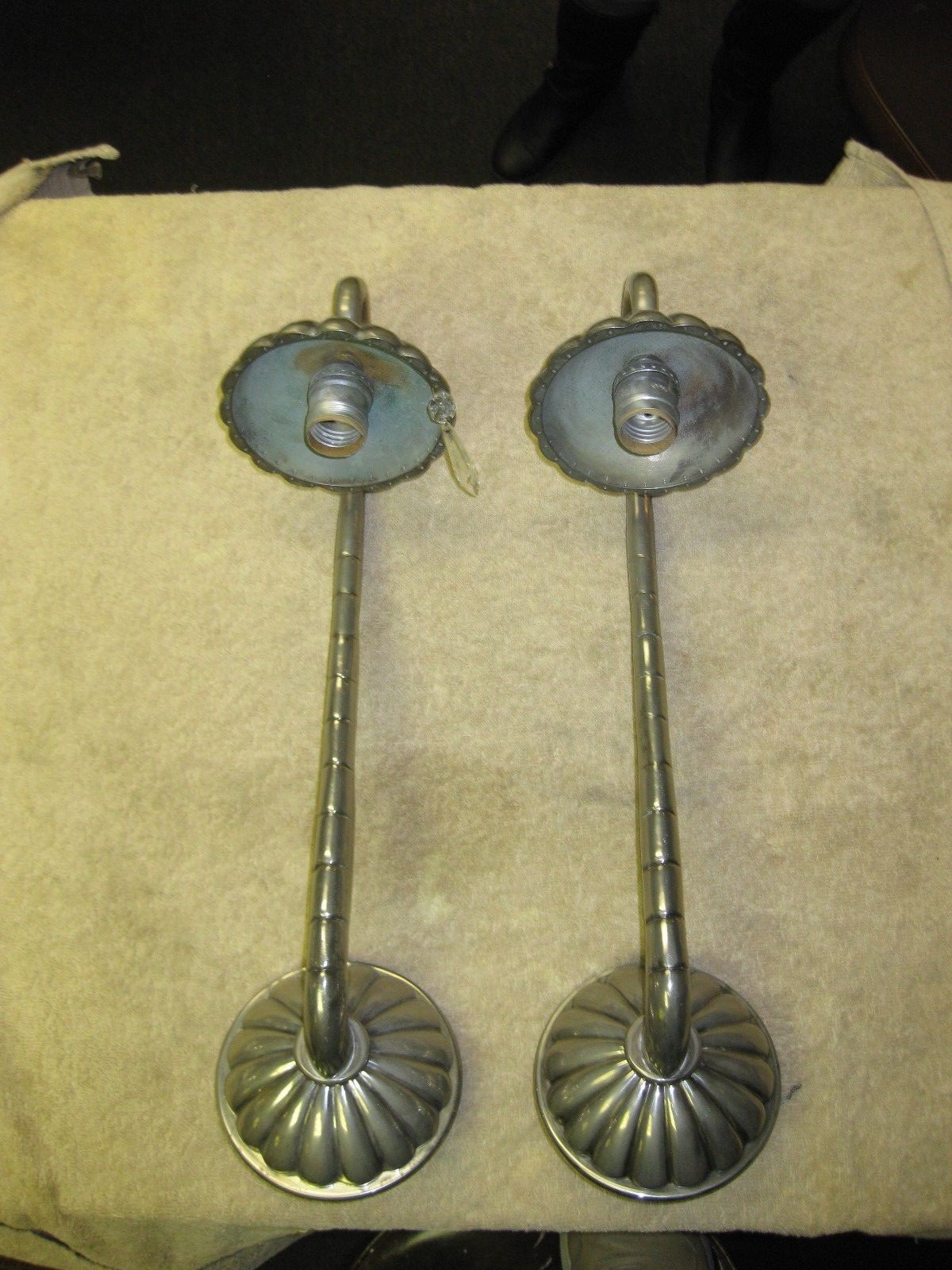 PAIR OF VINTAGE HEAVY QUALITY GERMAN SILVER (?) SCONCES
