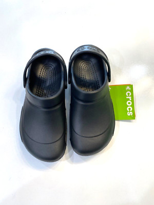 CROCS Bistro Black Solid Clog Work Shoe Roomy Fit Unisex NWT M6/W8