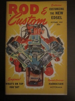 Rod & Custom Magazine October 1957 Customizing the New Edsel Engines (AJ)