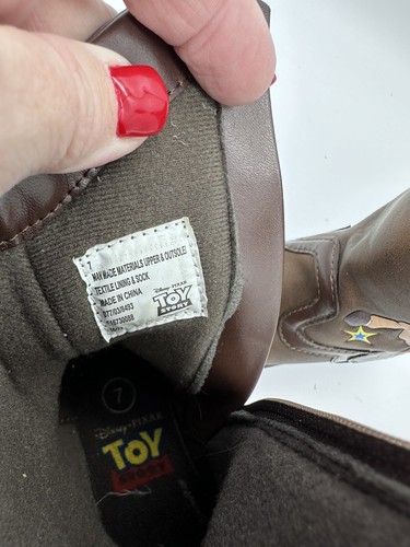 Disney Toy Story Woody Toddler Size 7 Brown Zip Cowboy Western Boots