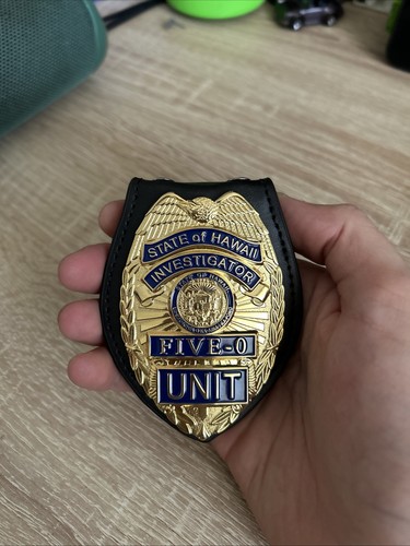 US Hawaii Five-0 Badge Hawaii 5 o Badge & Chain Belt Leather