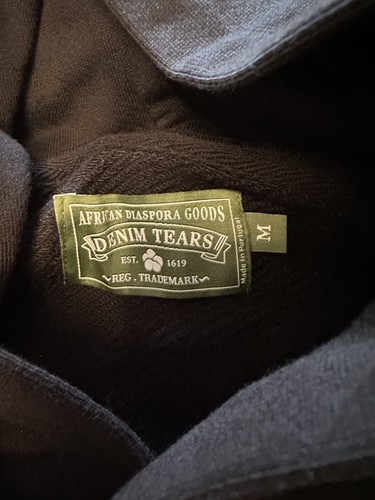 Pre-owned Denim Tears Cotton Wreath Sweatshirt Hoodie Black Size Medium(brand New)