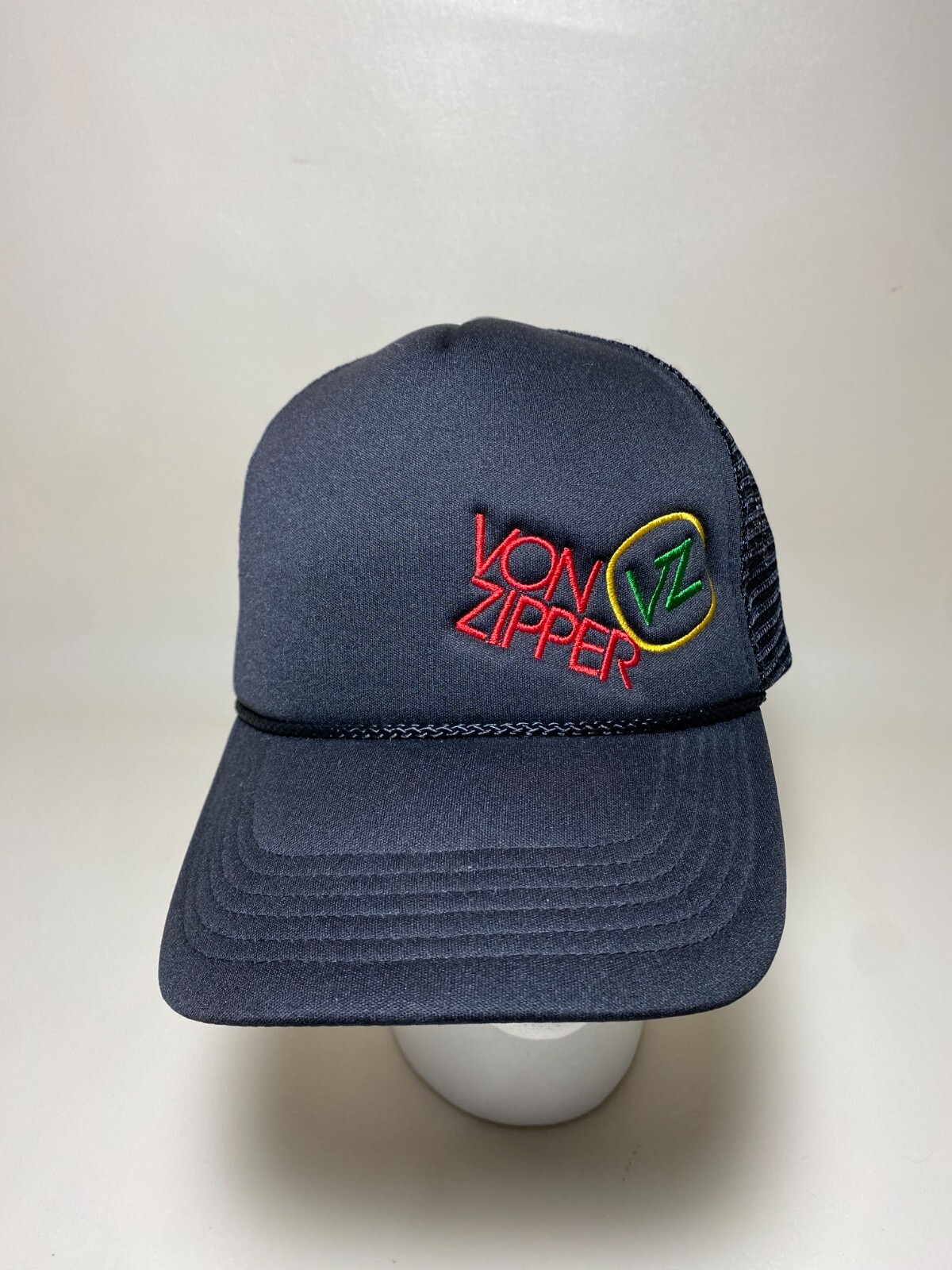 Von Zipper Trucker Hat Black Snapback Foam Mesh Cap Snap