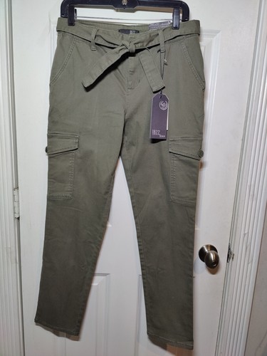 1822 Denim Olive Green Utility Cargo Pants High Tech Stretch
