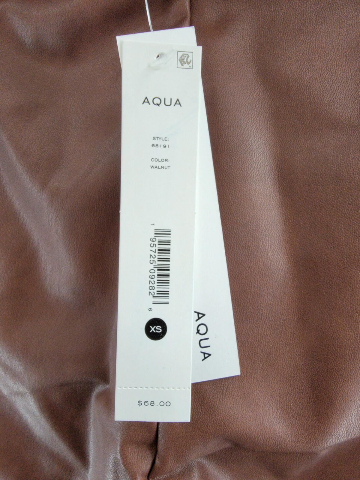 Aqua Faux Leather High Waist Leggings Women's XS Walnut Elastic Waist Pull On - Picture 15 of 15