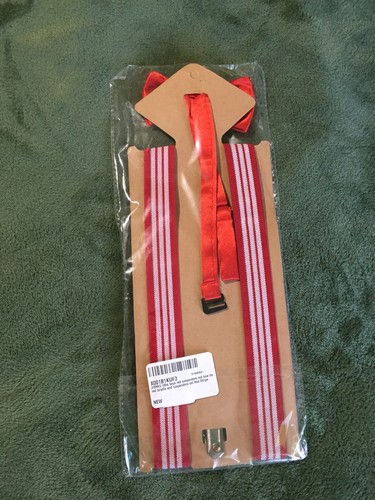Bow Tie And Suspenders Jierko Kids Set Red And White