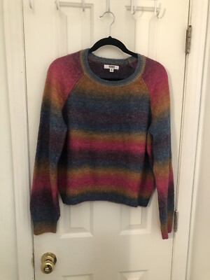 New BB Dakota by Steve Madden FAB! in Pink Ombre Rainbow Stripe Sweater  XL