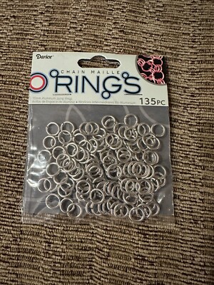 Darice  jump rings chain maille 10mm aluminum color 135 pieces, New In Package