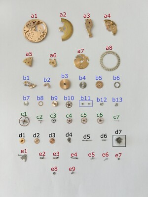 Omega 560 Watch Movement Parts Balance Fork Wheel Spring Bridge Calander Desk 3