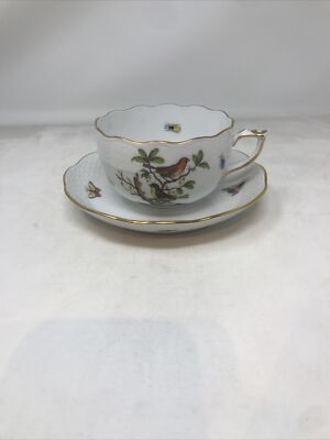 Herend Rothchild Bird Cup & Saucer RO 724-0-00 Shape Birds2