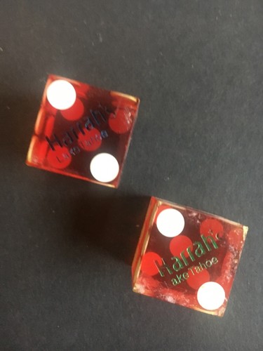23 Vintage Dice Bakelite Lucite Plastic Wood Harrah’s Lake Tahoe Bicycle More