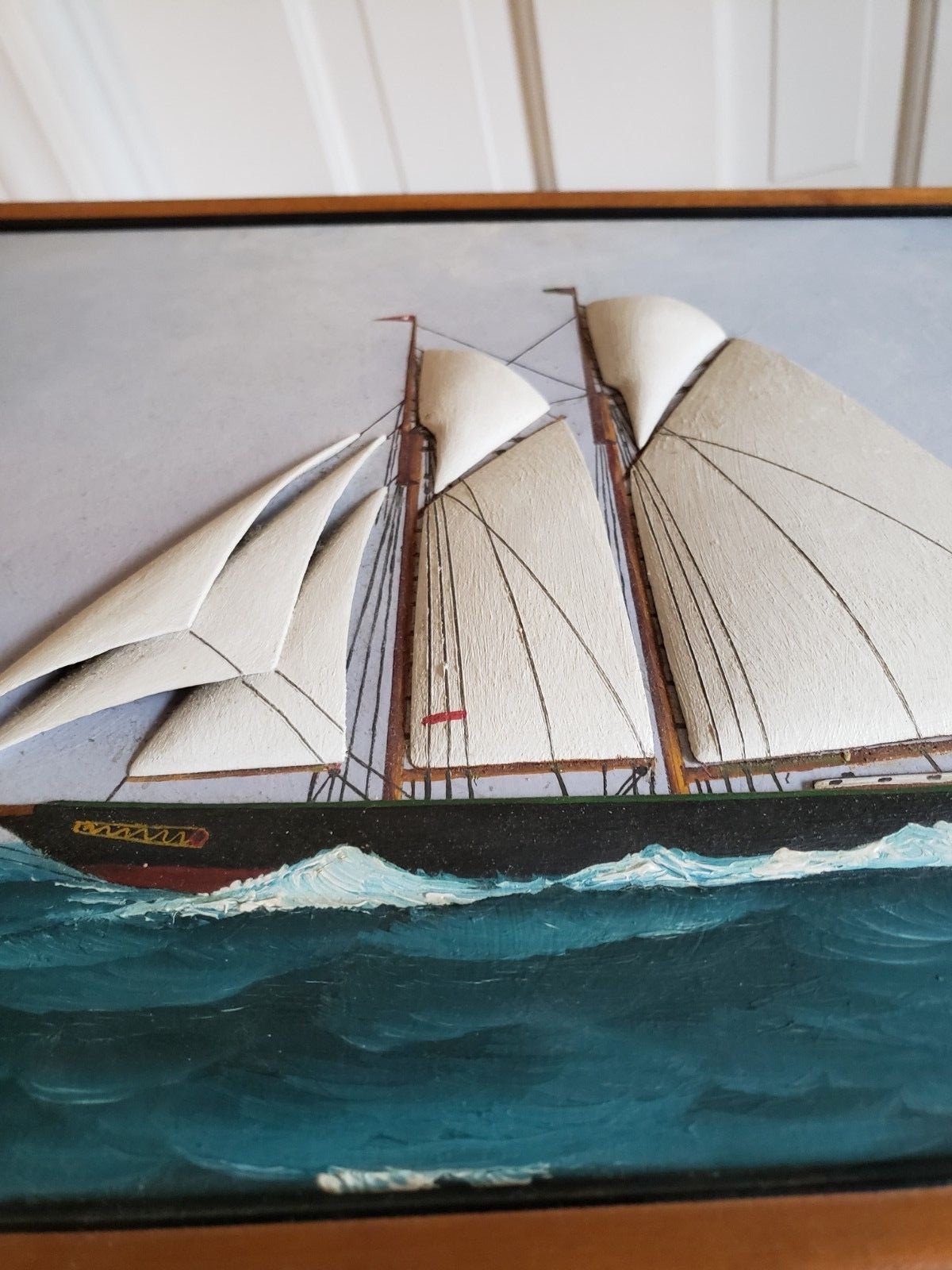 vintage Captain Keating Diorama Shadow Box Ship Art Reading MA 3D