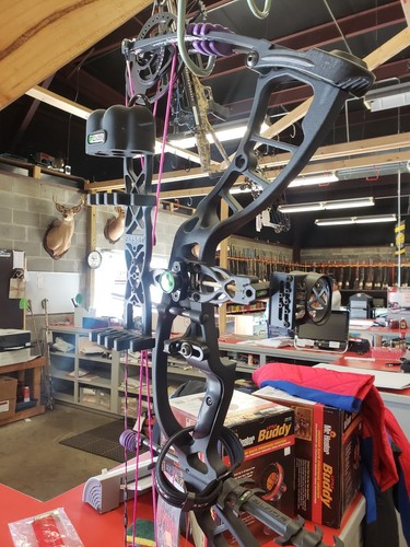 Hoyt Vicxen Bow . Brand new black with purple strings. Right hand. 30-40 weight,