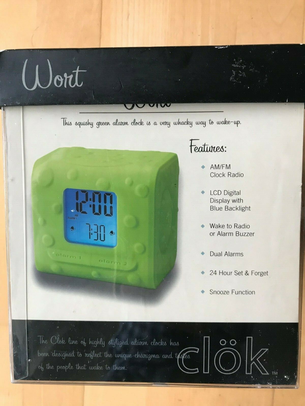 Wort Clok AM/FM Dual Alarms Clock Radio (NEW)
