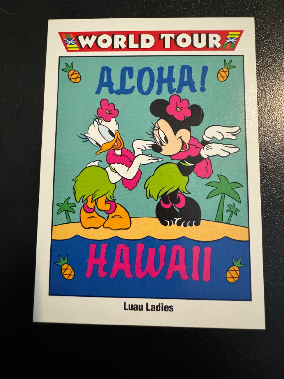 希少　80's ビンテージ Walt Disney プロダクション ミッキー Disney Card 1991 Impel World Tour #191 Minnie & Daisy, Mickey