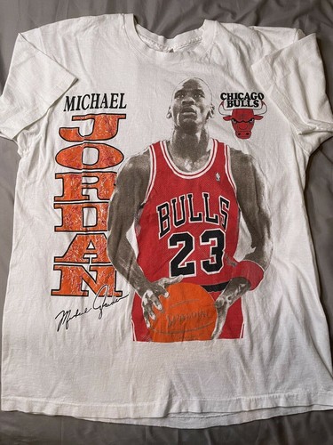 Vintage: White T Shirt Printed 23 Bully Dripping, Michael Jordan