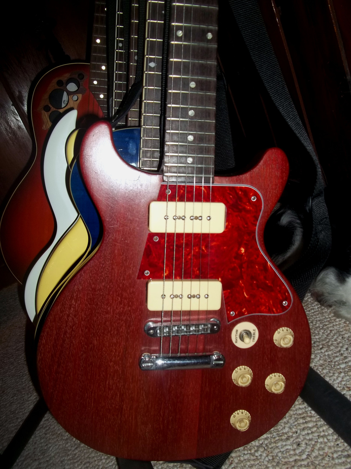 Les Paul LP Special Double Cut Style Guitar Pickguard ,4ply Red