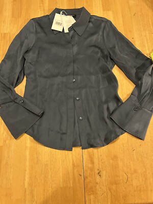 Anine Bing long sleeve silk top