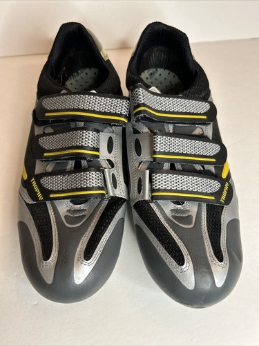 Men&rsquo;s Trophy Performance Bike Shoes Black/Gray/Yellow - EU