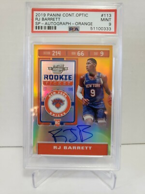 2019-20 Contenders Optic Basketball RJ Barrett RC Auto Variation 13/25 PSA 9