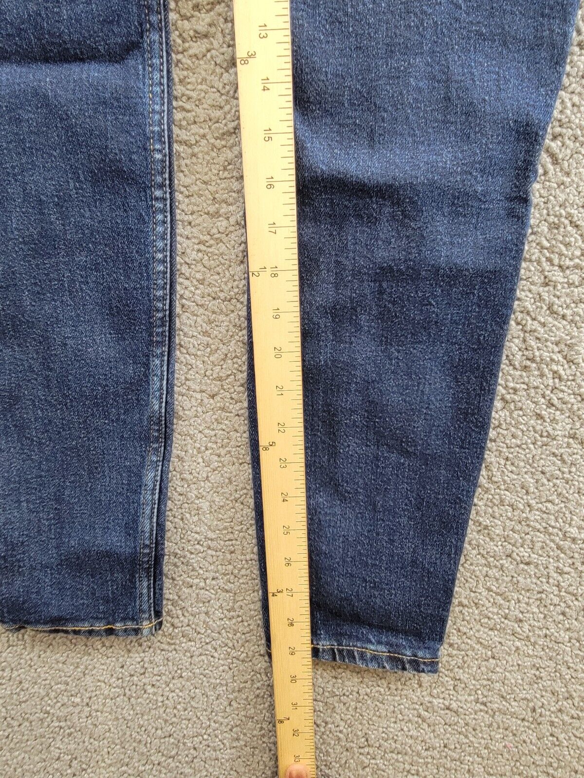 RE/DONE Stretch Denim Skinny Jeans Womens 26 Dark Rinse High Rise Button Closure - Picture 7 of 18