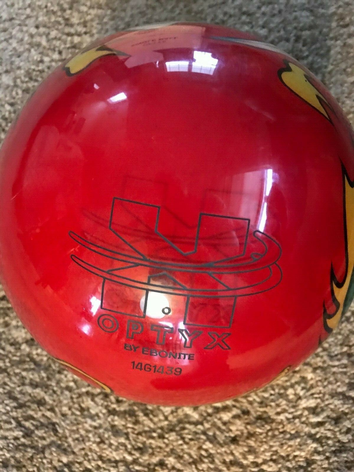 Vintage NIB EBONITE OPTYX  Chinese DRAGON 14 LB. UNDRILLED Bowling Ball RARE
