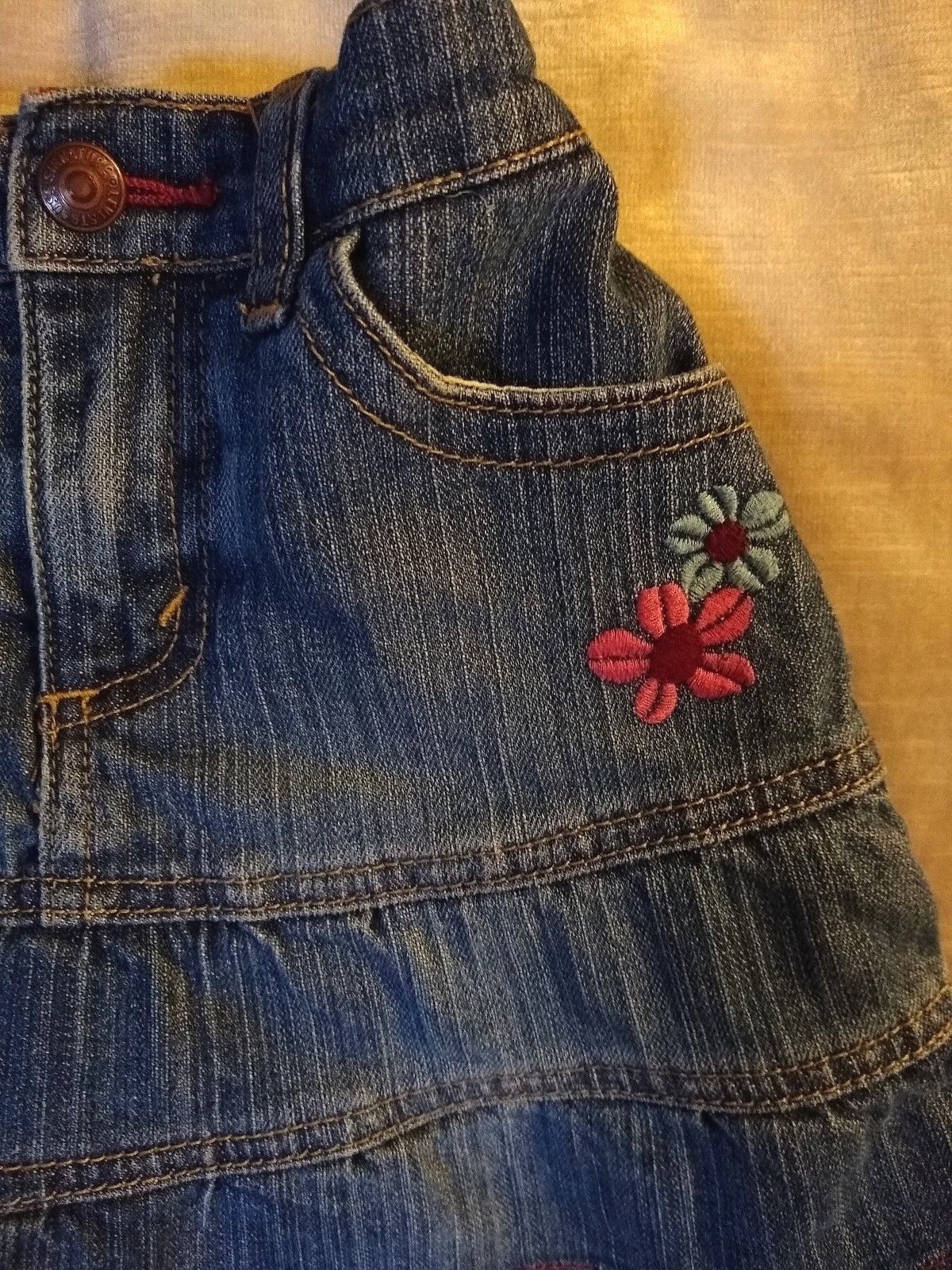 Levi Strauss Toddler Blue Jean Skirt Attached Shorts Under Skirt Size 2