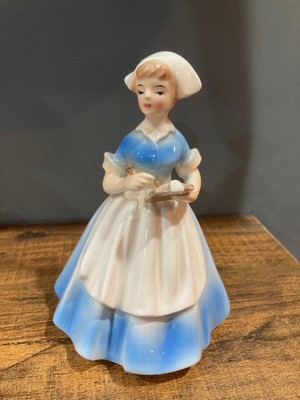 Vintage Lefton Nurse Figurine Nightingale Japan #2739 Blue Dress Holding Chart