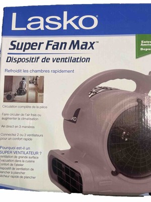 LASKO Super Fan Max Commercial Grade High Velocity Air Mover Fan Dryer w/ Outlet
