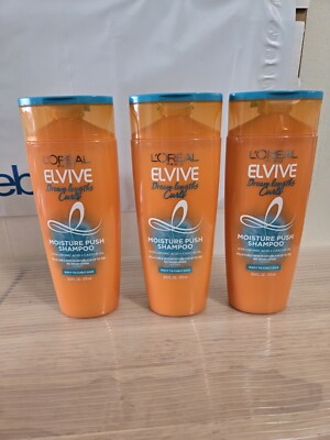 (3) L'OREAL PARIS~Elvive Dram Lengths Curls Moisture Push Shampoo 12.6 fl oz