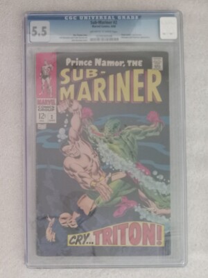 The Sub-Mariner #2 CGC 5.5 (1968) off-white to White pages Marvel Comics