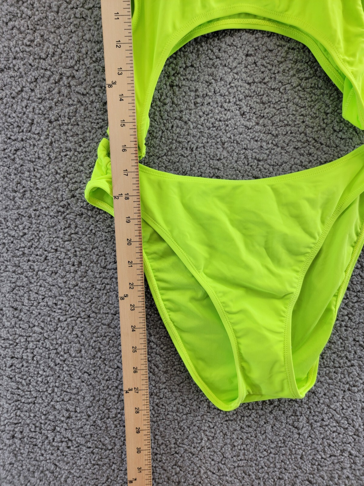 Good American Cutout Monokini Swimsuit Women's 3 Electric Lime Pull On Style - Picture 7 of 15