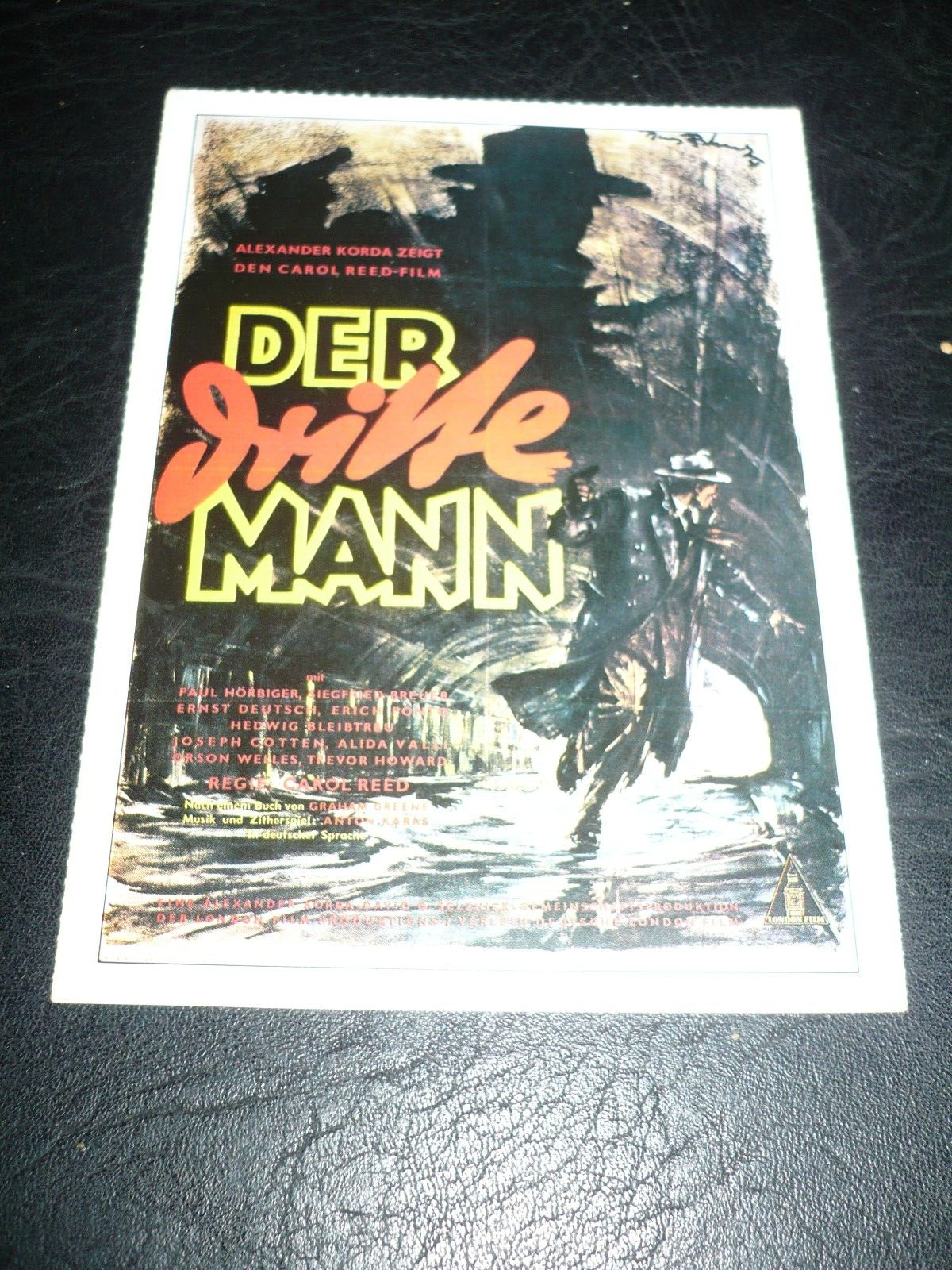 THE THIRD MAN, film card [Joseph Cotten, Orson Welles, Alida Valli