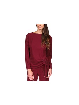 

MICHAEL MICHAEL KORS Женский бордовый галстук с длинным рукавом с вырезом лодочкой Petites P\M, Burgundy