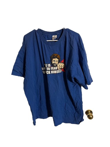 Vintage Chuck Norris T Shirt Mens 3XL Blue Faded Joke Ironic