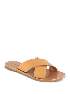 

Женские бежевые кожаные шлепанцы SPLENDID Comfort Tava с круглым носком, Бежевый, SD0TAV10