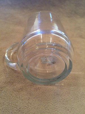 Vintage~Mug~Stein~Glass~London Crest~No Chips~Heavy~Red~White~Blue~Decor~USE