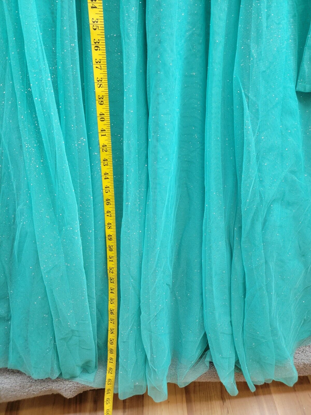 City Studio Jewel-Strap Glitter-Tulle Dress Juniors 9/10 Seafoam Belted Back Zip - Picture 7 of 16