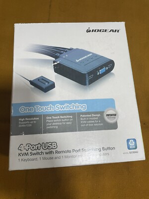 IOGear GCS24U 4Port USB KVM Switch w/ Remote Switch Used