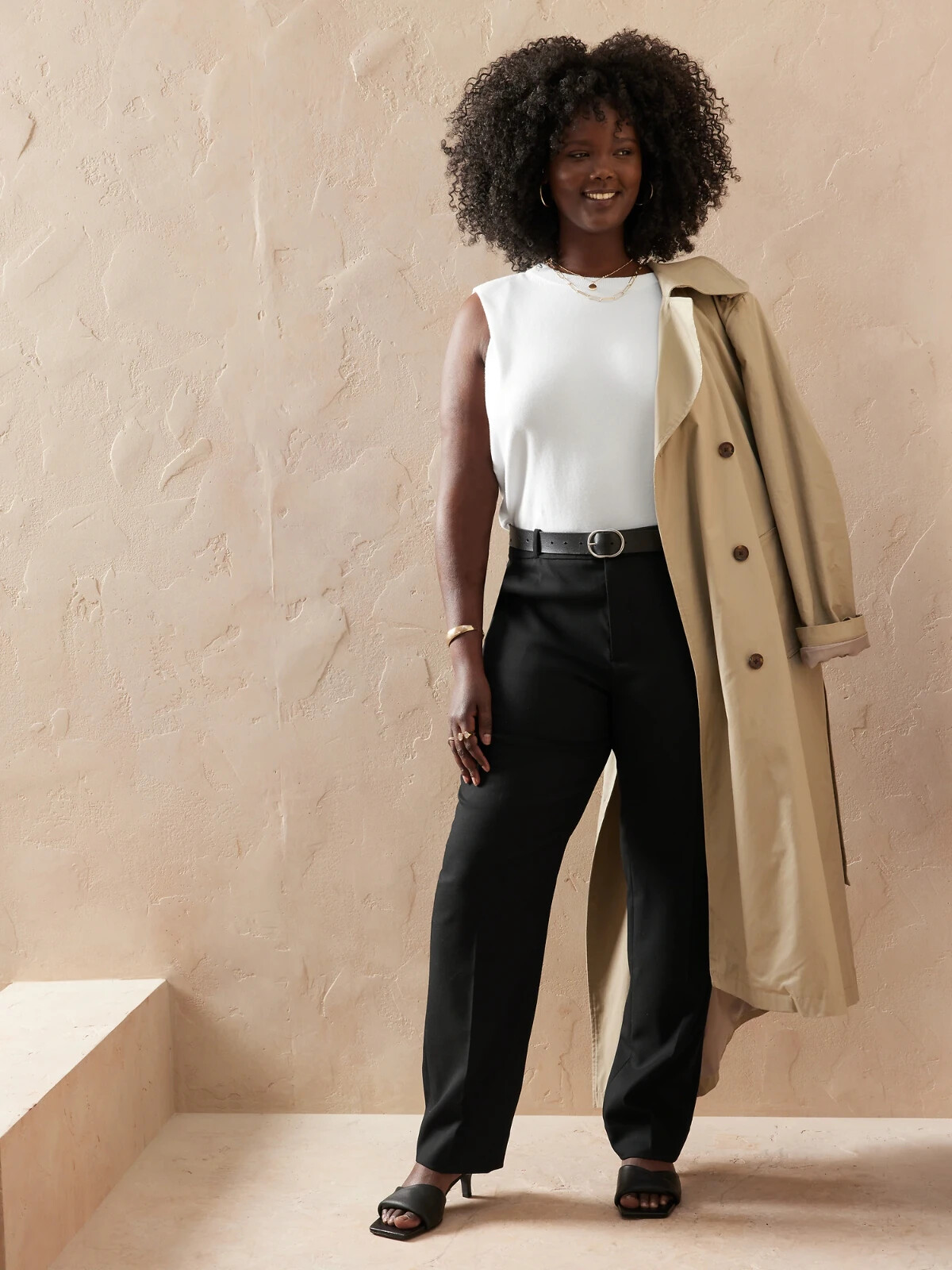 

Черные брюки Banana Republic Curvy Ryan Fit, размер 0, миниатюрные, Черный