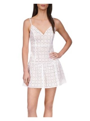 Женское короткое платье с воланами на белой подкладке MICHAEL MICHAEL KORS 16