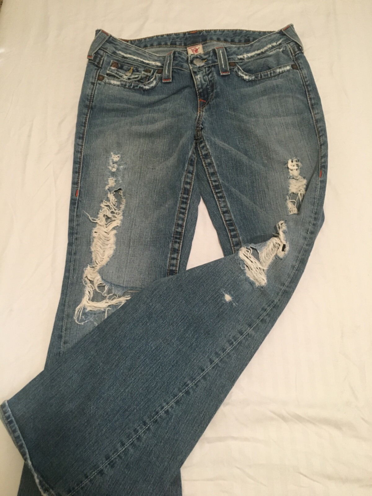 パンツ \"TRUE RELIGION\" Damage Flare Denim SINGLE NEEDLE SLIM FLARE JEAN - BURNS BLACK WASH | True Religion