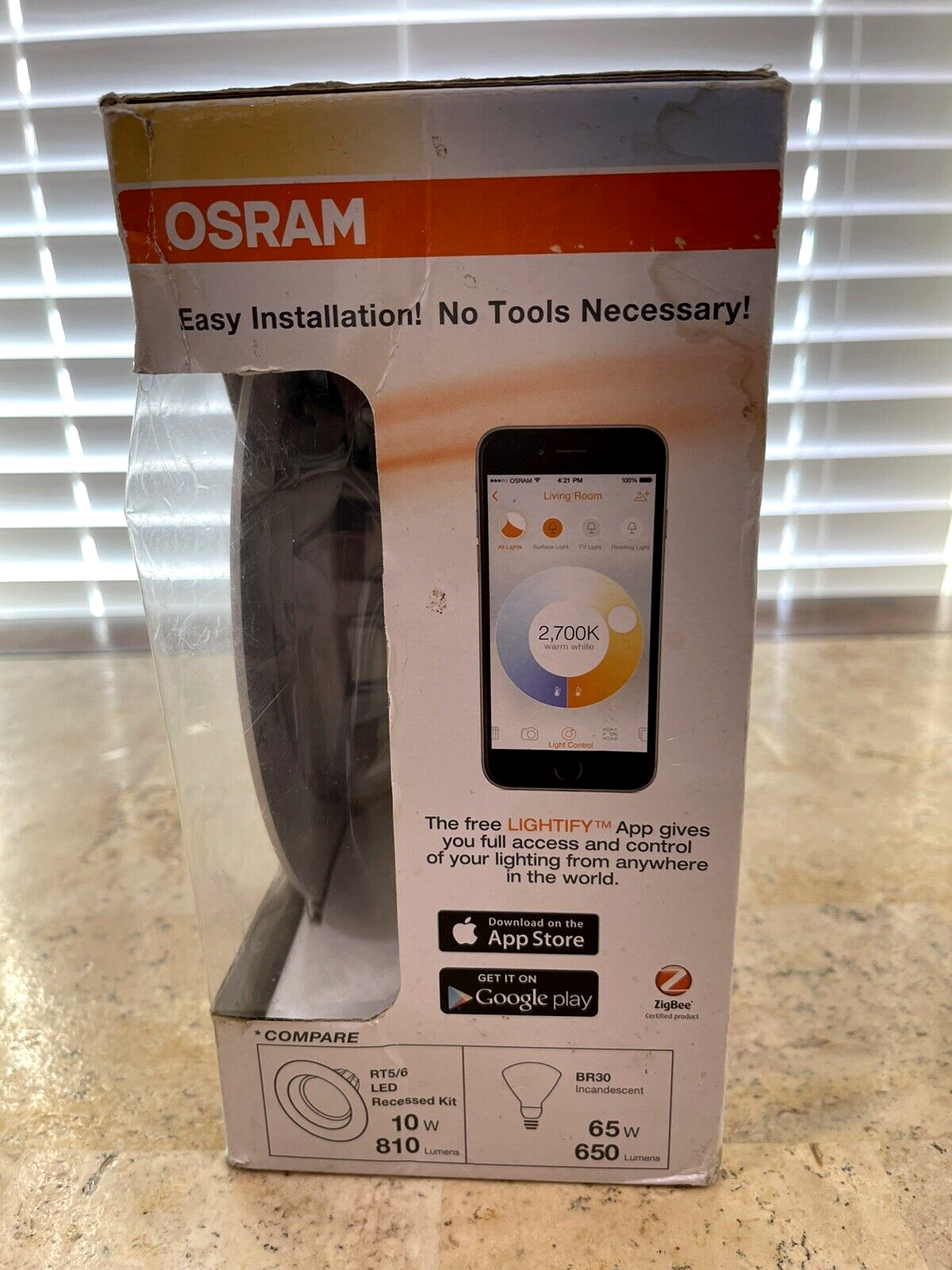 OSRAM Lightify 5" or 6" Tunable White 65w LED Recessed Kit Smart Phone Connect